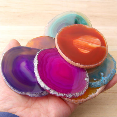 7 x pcs Polished Quartz Druzy Geode Slices-These DRINK COASTERS make AWESOME Gifts!